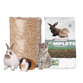 Versele Laga Cuni Complete králík 8 kg + EcoPellet Ekologická drevená peletová podstielka pre mačky, morčatá a králiky, 7L