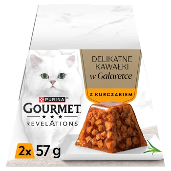 GOURMET Revelations Jemné kúsky v želé s kuracím mäsom 2x57g