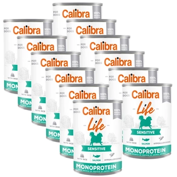 CALIBRA Dog Life Sensitive Salmon with rice 12x400g