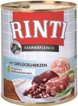 Rinti Kennerfleisch Geflugelherzen vlhké krmivo pre psov - hydinové srdcia 800g