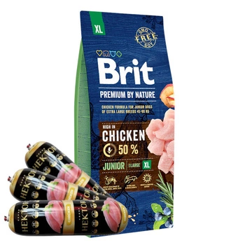 BRIT Premium By Nature Junior XL 15kg + Hektor 3x900g