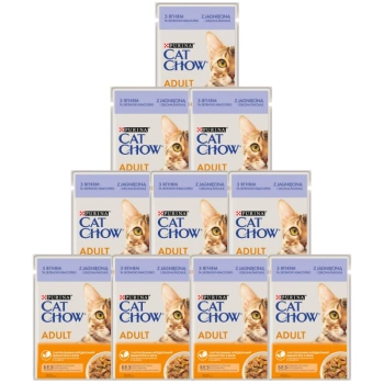 PURINA Cat Chow krmivo pre dospelé mačky s jahňacím mäsom a zelenými fazuľkami v želé 10x85g