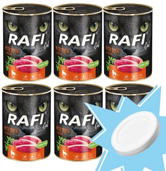 RAFI Cat Adult s kačkou 6x400g + Veko na 400g plechovku ZADARMO!