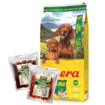 JOSERA Mother&Puppy 12,5kg & WILD FARM 2x500g maškrty pre psov