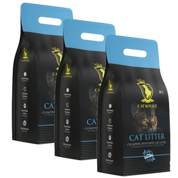 Cat Royale Prírodný bentonitový štrk 30l (3x10l)