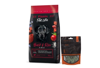 FITMIN For Life Beef & Rice 12kg + Dentálna pochúťka pre psy 70g GRATIS