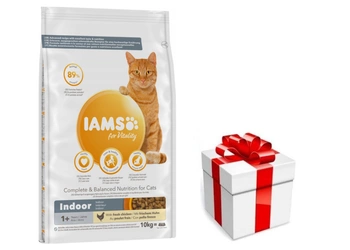 IAMS-Dry krmivo Vitality Indoor pre dospelé a staršie mačky, ktoré nežijú doma, kuracie 10kg + prekvapenie pre mačku  GRATIS