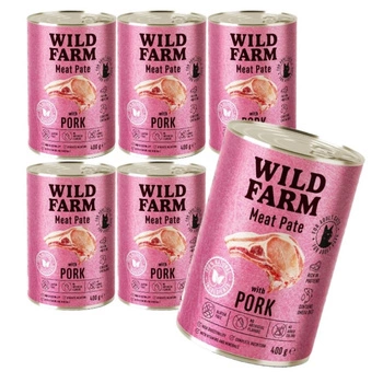 WILD FARM Paštéta bravčová 6x400g - bezlepkové krmivo pre mačky