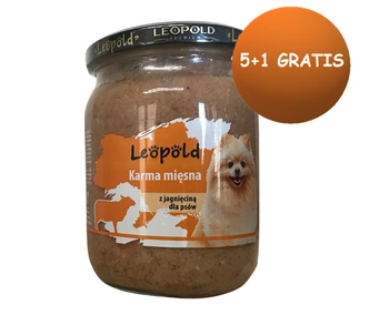 Leopold jahňacie mäso pre psov 6x500g (Jar)