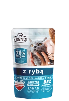 Frendi kúsky v jemnej omáčke s rybami pre mačky 100g