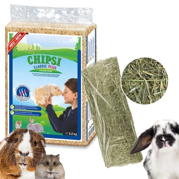 JRS Chipsi Classic PLUS 2x(60l/3,2kg) + Malé seno 15l ZADARMO!