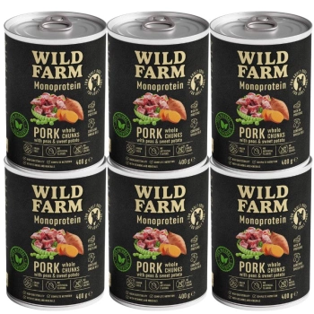 Wild Farm Monoprotein Pork 6x400g hypoalergénne krmivo pre psov