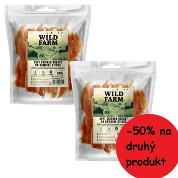 WILD FARM Kuracie prsia na paličke 2x500g psia maškrta