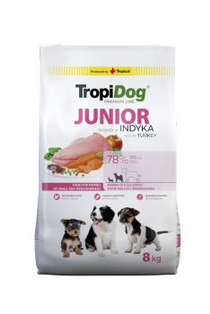 TROPIDOG Premium Junior pre malé a stredné plemená s lososom a ryžou 8kg