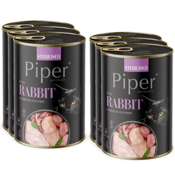 DOLINA NOTECI Piper pre sterilizované mačky s králikom 6x400g