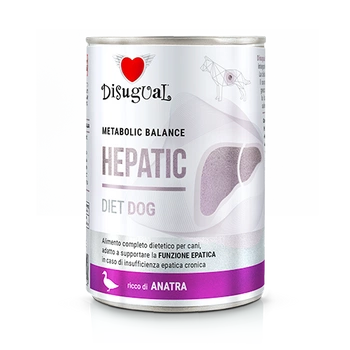 Disugual mokré krmivo pre psov Veterinárne HEPATIC Duck (dospelé) 400g