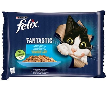FELIX Rybie chute v želé s lososom a platesou 4x85g