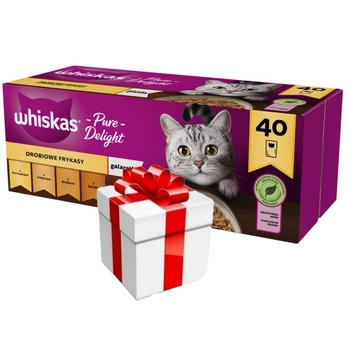 WHISKAS Adult sáčky 40 x 85 g Hydinové hranolky + PREKVAPENIE PRE VÁŠHO PSA