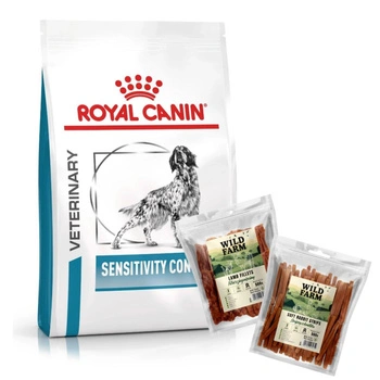 Royal Canin Veterinary Health Nutrition Dog Sensitivity Control 14 kg & WILD FARM 2x500g maškrty pre psov