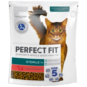 PERFECT FIT (Sterile 1+) 750g Suché krmivo pre mačky bohaté na hovädzie mäso po sterilizácii