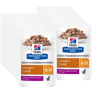 HILL'S PD Prescription Diet Feline k/d Kidney Care Beef 24x85g - sáčok