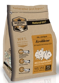 KORONA NATURY Natural-Vit krmivo pre králiky junior 750g
