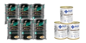 PRO PLAN Veterinary Diets Canine EN Gastrointestinal Krmivo pre psov Mousse 6x400g + ENZO VET Gastrointestinálna diéta s jahňacím mäsom pre psov 3x400g