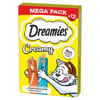 DREAMIES Krémové s kuracím mäsom a lososom 12x10g