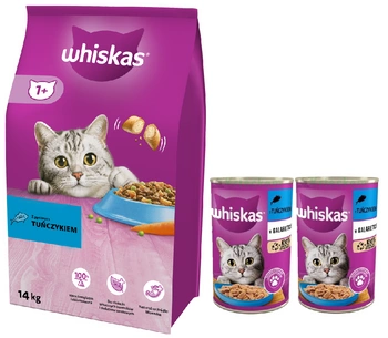 Whiskas granule s tuniakom 14 kg + 2xWHISKAS Adult 400g