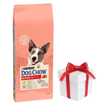 PURINA Dog Chow Adult Active Chicken 14kg + ZADARMO prekvapenie pre psa!