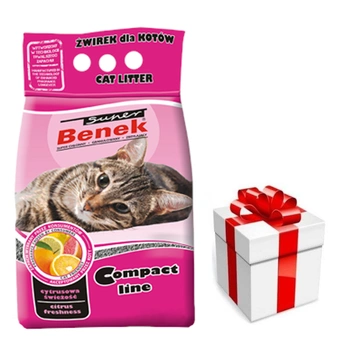 BENEK Super Compact Citrus Freshness 10l +  prekvapenie pre mačku ZDARMA