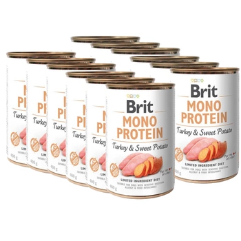 BRIT MONO PROTEIN TURECKO & SLADKÉ POTRAVINY 12x400g