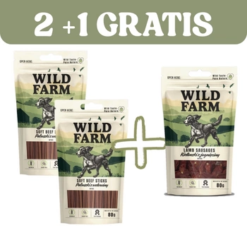 WILD FARM psie maškrty 3x80g