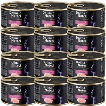 DOLINA NOTECI Premium Sterilizované pre mačky s vysokým obsahom morčacieho mäsa 12x185g