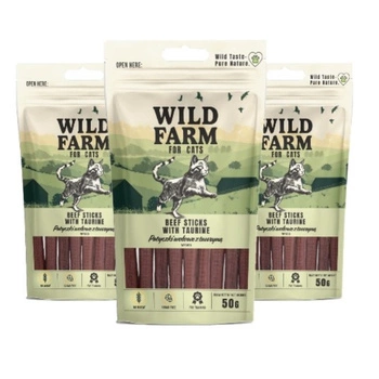 WILD FARM tyčinky s taurínom 3x50g maškrta pre mačky