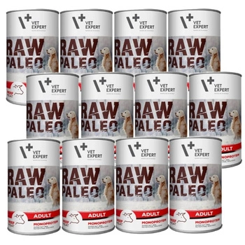 Vetexpert RAW PALEO adult beef 12x400g - konzervované hovädzie mäso