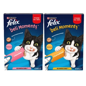 Felix Deli Moments krémové maškrty pre mačky (zmes príchutí) 8x10g