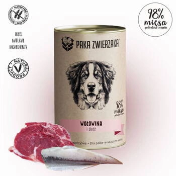 Paka Zwierzaka Hovädzie mäso a sleď (400g)