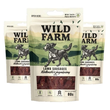 Jahňacie klobásy WILD FARM 3x80g psia maškrta