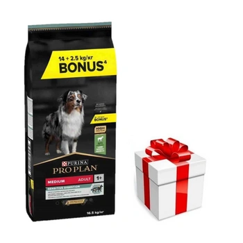 PRO PLAN Sensitive Digestion Medium krmivo pre dospelých psov bohaté na jahňacie mäso 14kg + 2,5kg + PREKVAPENIE PRE VÁŠHO PSA
