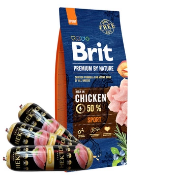 BRIT Premium By Nature Sport 15kg + Hektor 3x900g