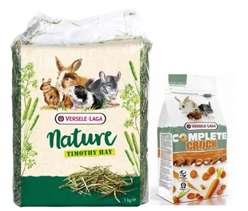 VERSELE LAGA Timothy Hay 1kg + mrkvová pochúťka pre králiky a hlodavce 50g