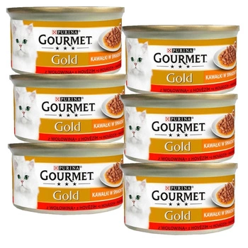 Purina Gourmet Gold Sauce Delight s hovädzím mäsom 6x85g