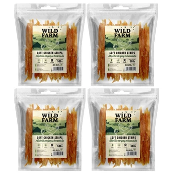 Mäkké kuracie prúžky WILD FARM 4x500g psia maškrta