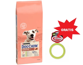 PURINA Dog Chow Adult Sensitive Salmon 14kg + hračka pre psa GRATIS