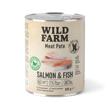 WILD FARM Pate Losos a ryba 800g bezlepkové krmivo pre psov