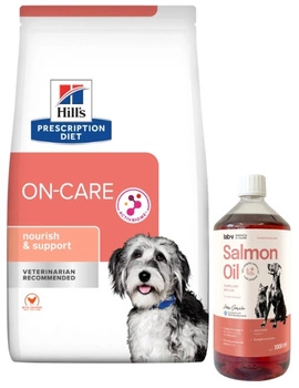 HILL'S PD Prescription Diet Canine On-Care 10 kg & LAB V Lososový olej pre psov a mačky 1000ml