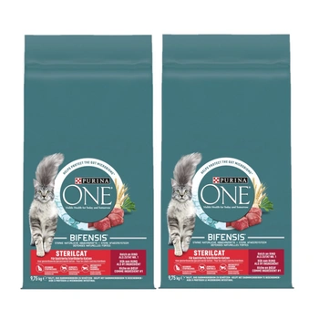Purina One Sterilcat bohatý na hovädzie mäso a pšenicu 2x9,75 kg