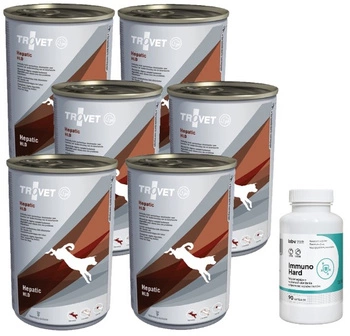 Trovet Dog Hepatic HLD 6x400 g + LAB-V Immuno Hard – Posilnenie imunity pre psov a mačky 90 kapsúl