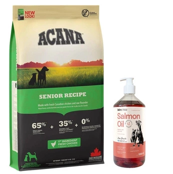 ACANA HERITAGE Senior Dog 11,4kg & LAB V Lososový olej 1000ml